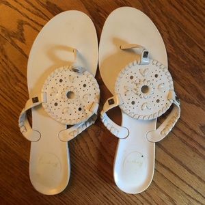 White plastic jack Rogers